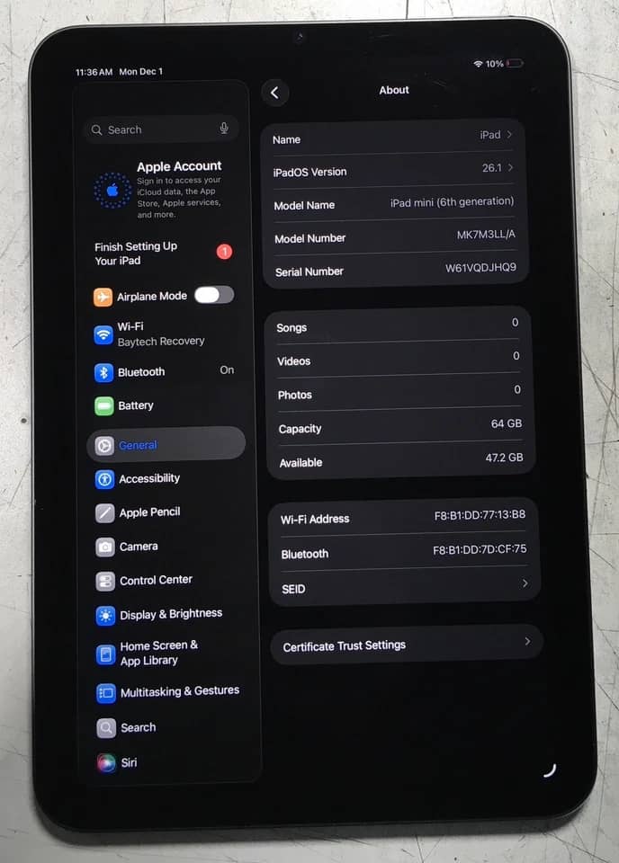 Apple iPad Mini 6 Tablets Silver 8.3" 256GB Refurbished - Premium