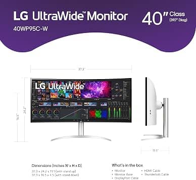 LG 40WP95C Monitors 39.7" 5120x2160 120Hz New Black